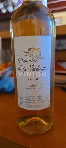 Burdeos Cadillac Domaine La Martingue 2012