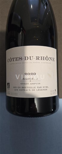 Thung lũng Rhône Côtes-du-rhône Les Coteaux de Légende 2020