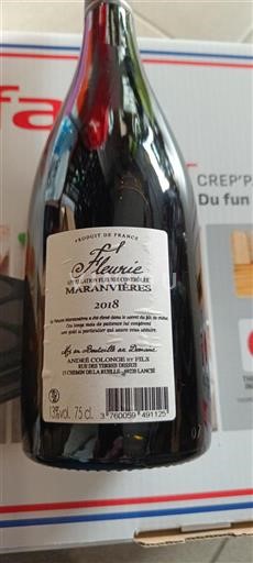 Beaujolais Fleurie André Colonge et Fils Maranvières 2018