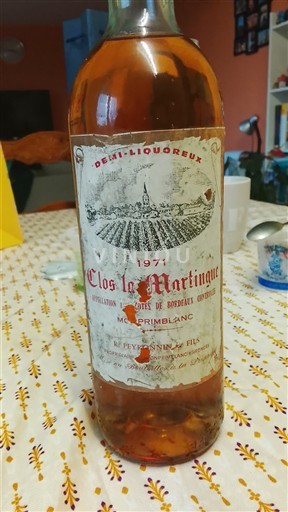 Bordeaux Premières-côtes-de-bordeaux Clos la Martinique 1971