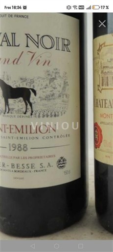 Bordeaux Saint-Émilion Cheval Noir Grand Vin 1988