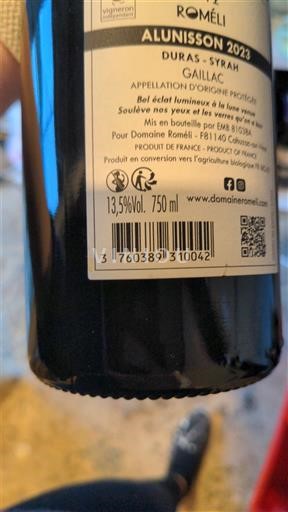 Jugozahod Gaillac Domaine Roméli Alunisson 2023