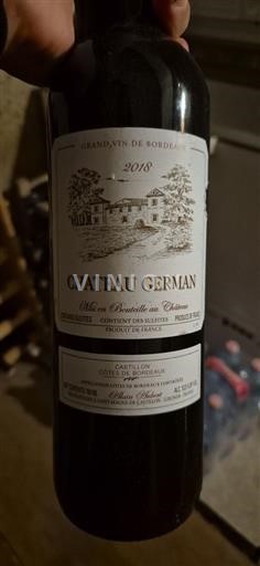 Bordeaux Castillon Côtes de Bordeaux Château German 2018