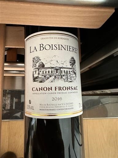 Bordeaux Canon-Fronsac La Boisinière 2016