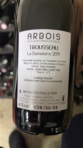 Jura Arbois Philippe et Mélanie Dugois La Damelière 2019