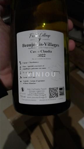 Beaujolais Beaujolais Villages Domaine Passot Collonge Claudia 2022