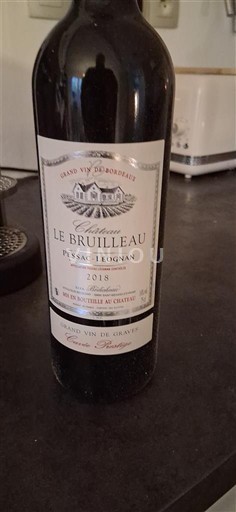 Vina Rouge sec Château Le Brulleau 2018 Francija Bordeaux Pessac-Léognan AOC