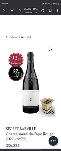 Valle del Rodano Châteauneuf-du-Pape Brotte Secret Barville 2022