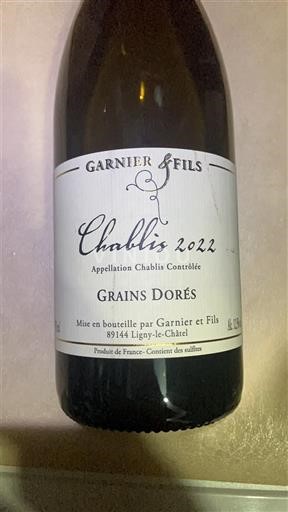 Бургундія Chablis Garnier et Fils Grains Dorés 2022