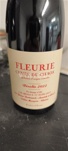 Beaujolais Fleurie Yann Bertrand du Chaos 2022