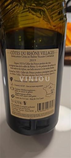 Rhônen laakso Côtes-du-rhône-villages Cellier des Princes 2019