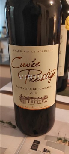 Бордо Блай-Кот-де-Бордо Château Haut Lamothe Prestige 2016