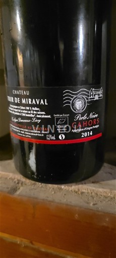 Sydväst Cahors Château Tour de Miraval Paré Noir 2014