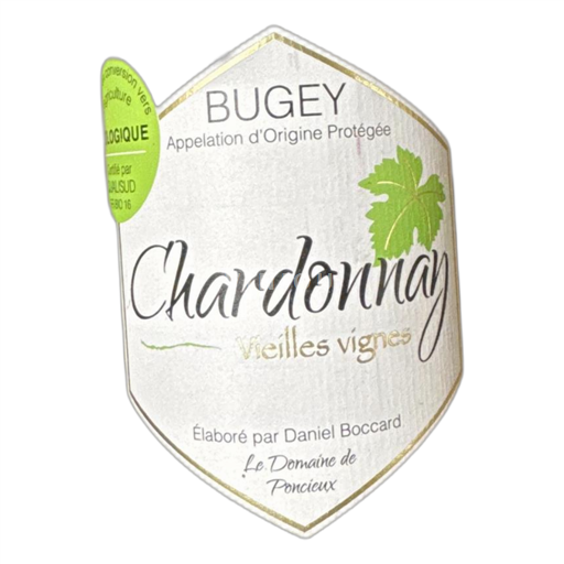 Savoie og Bugey Bugey Le Domaine de Poncioux Chardonnay Vieilles vignes Ikke årgangsbestemt