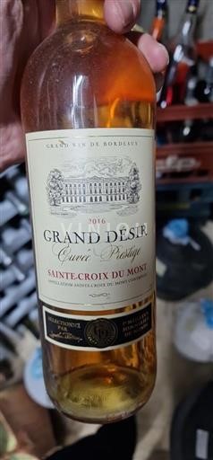 Vinos Blanc moelleux Cuvée Prestige Grand Désir 2016 Francia Burdeos Sainte-Croix-Du-Mont AOC