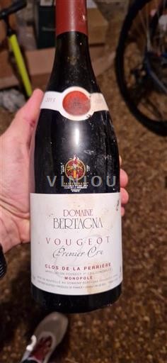 Burgundija Vougeot Premier Cru Domaine Bertagna Clos de la Perrière Monopole 2015