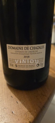 Alpi e Paesi Rodaniani Coteaux dell'Ardèche Domaine Chazalis 2018