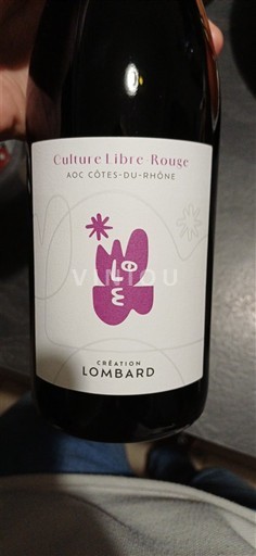Valea Ronului Côtes-du-Rhône Création Lombard Culture Libre Rouge 2024