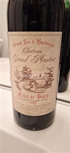 Bordeaux Côtes-de-bourg Château Grand Plantier 1983