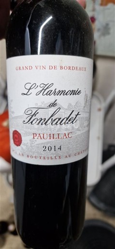 Bordeaux Pauillac Château Fonbadet L'Harmonie de Fonbadet 2014
