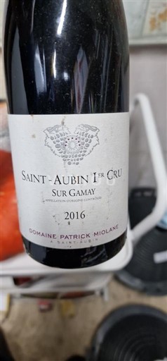 Bourgogne Saint-Aubin Premier Cru Domaine Patrick Miolane Sur Gamay 2016