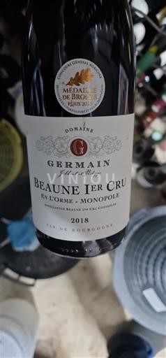 Burgund Beaune Premier Cru Domaine Germain En l'Orme - Monopole 2018