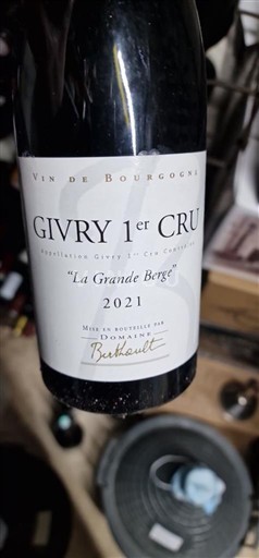 Бургундія Гіврі Premier Cru Domaine Berthault La Grande Berge 2021