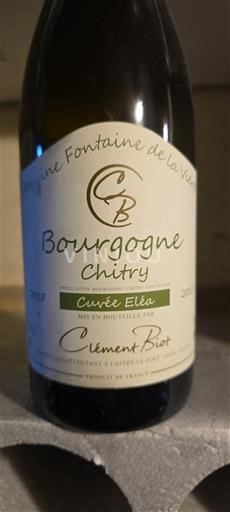 Burgundi Bourgogne Chitry Domaine Fontaine de la Vigne Eléa 2012