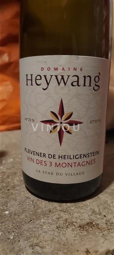 Alsacia Klevener de Heiligenstein Domaine Heywang Vin des 3 Montagnes 2023