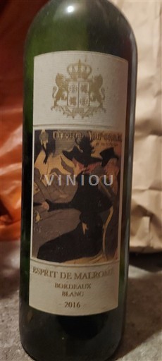 Bordeaux Bordeaux blanc Château Malromé Esprit de Malromé 2016