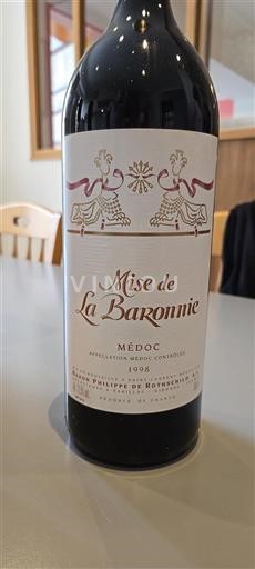 Burdeos Médoc Baron Philippe de Rothschild Mise de la Baronnie 1998
