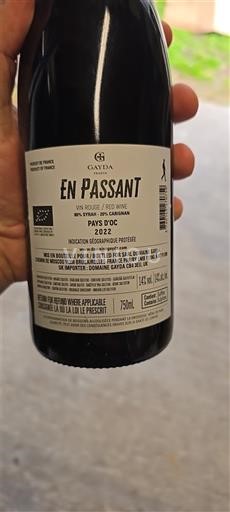 Languedoc a Roussillon Pays d'Oc Gayda En Passant 2022