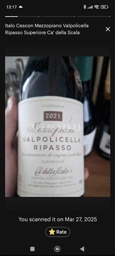 Veneto Valpolicella Ripasso Cà della Scala Mezzopiano 2021