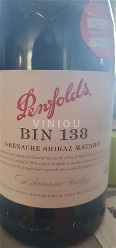 Australia Meridional Valle de Barossa Penfolds Bin 138 Grenache Shiraz Mataro 2021