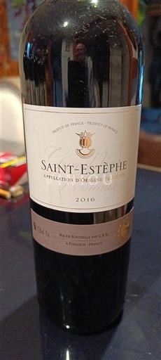 Wines Rouge sec GRM 2016 France Bordeaux Saint-Estèphe AOC