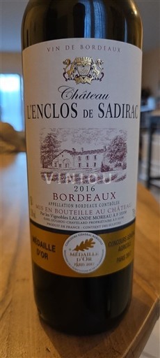 Bordeaux Château L'Enclos de Sadirac 2016