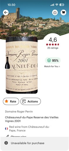 Rhônetal Châteauneuf-du-Pape Domaine Roger Perrin Réserve des Vieilles Vignes 2001