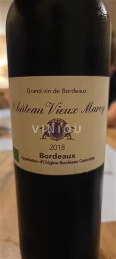 Bordeaux Château Vieux Marey 2018