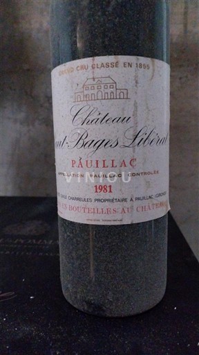 Бордо Пойяк Grand Cru Château Haut-Bages Libéral 1981