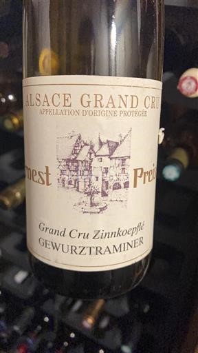 Elsass Alsace Grand Cru Grand Cru Ernest Preiss Grand Cru Zinnkoepflé Gewurztraminer 2017