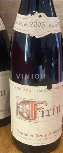 Bourgogne Fixin Vincent et Denis Berthaut 2005