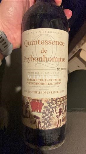 Bordeaux Côtes-de-Blaye Peybonhomme-les-Tours Quintessence de Peybonhomme 1999