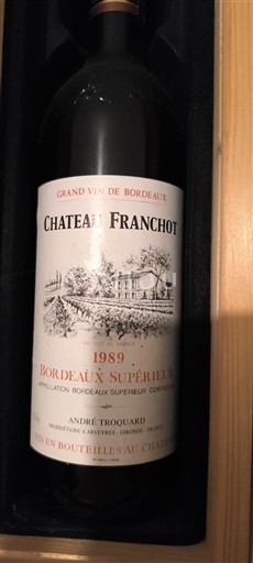 Bordeaux Bordeaux Supérieur Château Franchot 1989