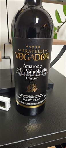 Vini Rouge sec Classico Fratelli Vogadori 2021 Italia Veneto Amarone della Valpolicella DOCG