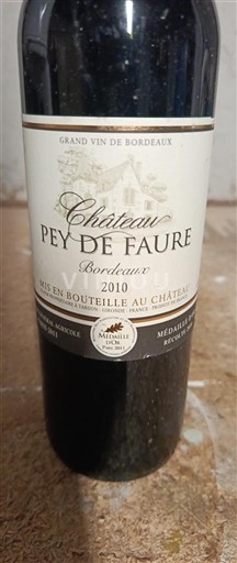 Bordeaux Château Pey de Faure 2010