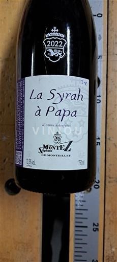 Vinos Rouge sec La Syrah à Papa Domaine Monteillet 2022 Francia Alpes y Países Ródano Colinas Ródanas IGP