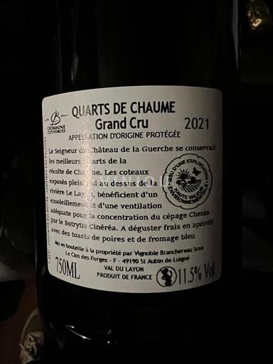 Viner Blanc liquoreux Grand cru Domaine Des Forges 2021 Frankrike Loiredalen Quarts de Chaume AOC
