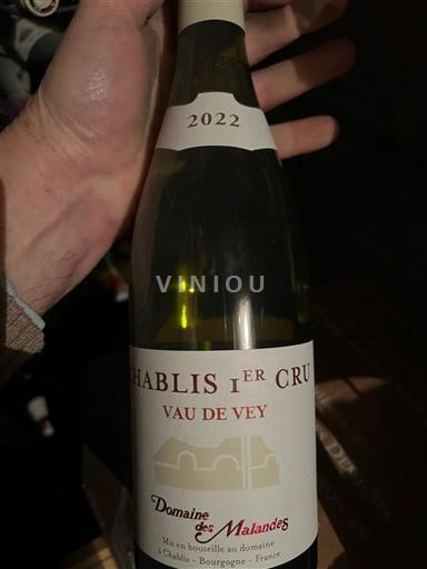 Бургундія Chablis Premier Cru Domaine S Malandes Vau de Vey 2022