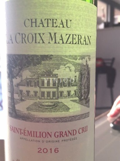 Bordeaux Saint-Émilion Grand Cru Château La Croix Mazeran 2016