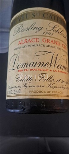 Alsace Riesling Grand Cru Domaine Weinbach Ste Catherine 1998